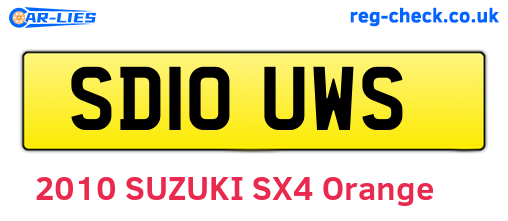 SD10UWS are the vehicle registration plates.