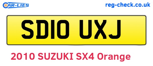 SD10UXJ are the vehicle registration plates.
