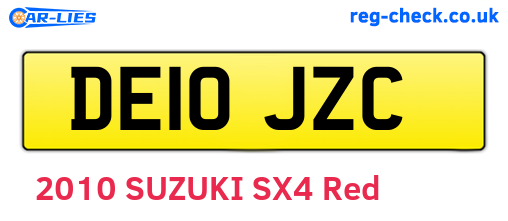 DE10JZC are the vehicle registration plates.