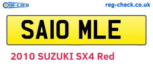 SA10MLE are the vehicle registration plates.
