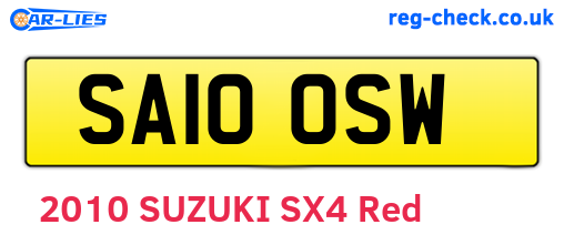 SA10OSW are the vehicle registration plates.