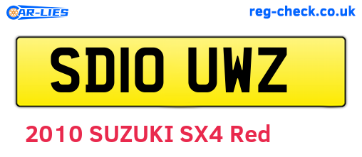 SD10UWZ are the vehicle registration plates.