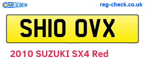 SH10OVX are the vehicle registration plates.