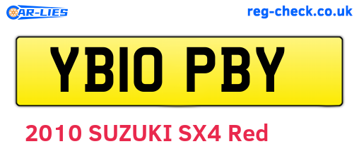 YB10PBY are the vehicle registration plates.