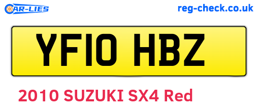 YF10HBZ are the vehicle registration plates.