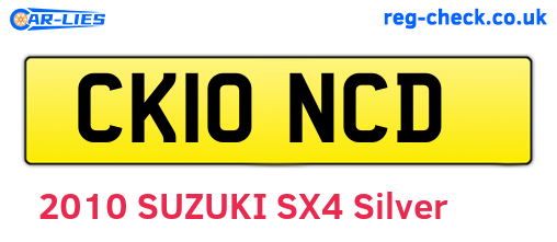 CK10NCD are the vehicle registration plates.