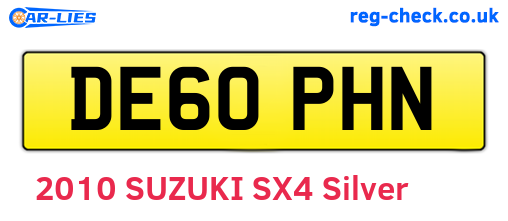 DE60PHN are the vehicle registration plates.