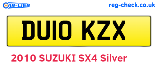 DU10KZX are the vehicle registration plates.