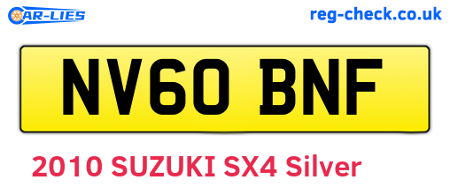 NV60BNF are the vehicle registration plates.