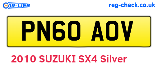 PN60AOV are the vehicle registration plates.