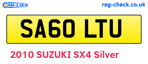 SA60LTU are the vehicle registration plates.