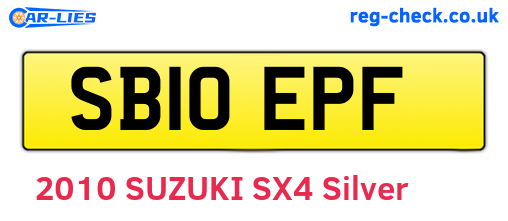 SB10EPF are the vehicle registration plates.