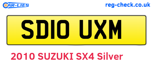 SD10UXM are the vehicle registration plates.