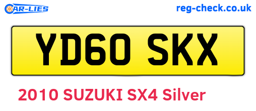 YD60SKX are the vehicle registration plates.