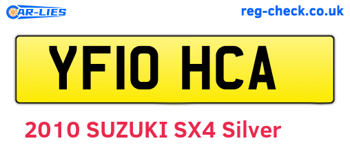 YF10HCA are the vehicle registration plates.