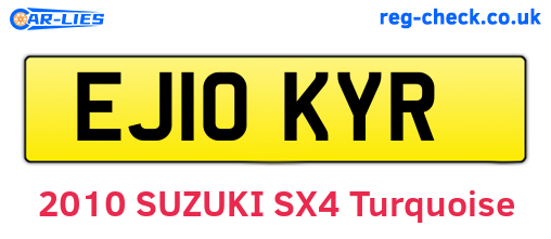 EJ10KYR are the vehicle registration plates.