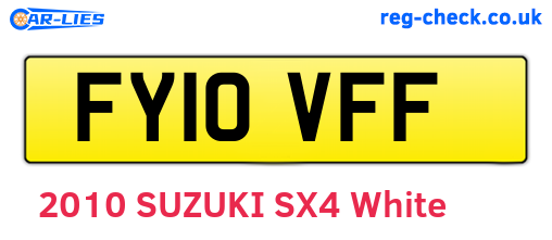 FY10VFF are the vehicle registration plates.