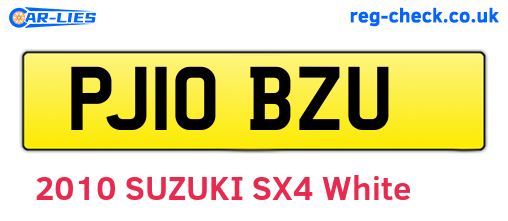 PJ10BZU are the vehicle registration plates.
