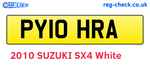 PY10HRA are the vehicle registration plates.