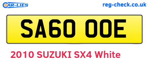 SA60OOE are the vehicle registration plates.