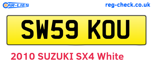 SW59KOU are the vehicle registration plates.