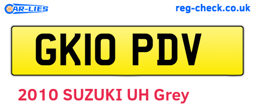 GK10PDV are the vehicle registration plates.