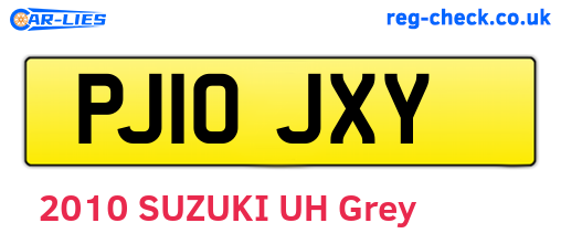 PJ10JXY are the vehicle registration plates.