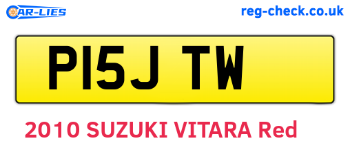 P15JTW are the vehicle registration plates.