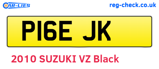 P16EJK are the vehicle registration plates.