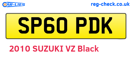 SP60PDK are the vehicle registration plates.