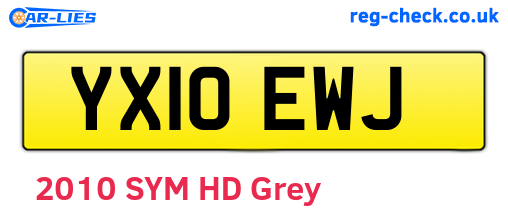 YX10EWJ are the vehicle registration plates.