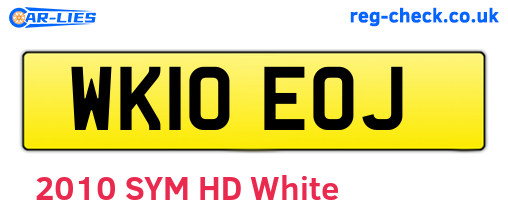 WK10EOJ are the vehicle registration plates.