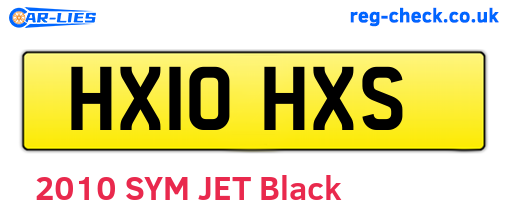 HX10HXS are the vehicle registration plates.
