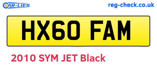 HX60FAM are the vehicle registration plates.