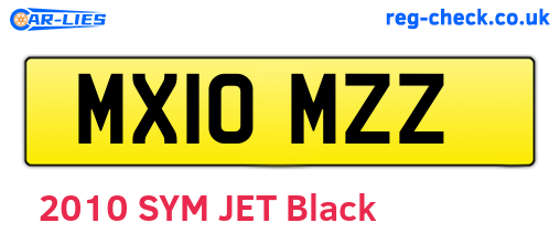 MX10MZZ are the vehicle registration plates.