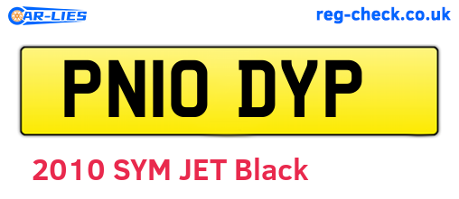 PN10DYP are the vehicle registration plates.