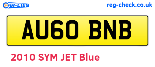 AU60BNB are the vehicle registration plates.
