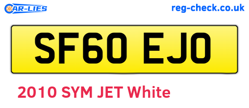 SF60EJO are the vehicle registration plates.