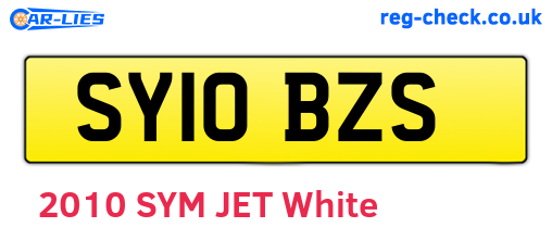 SY10BZS are the vehicle registration plates.