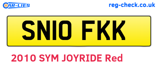 SN10FKK are the vehicle registration plates.