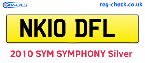 NK10DFL are the vehicle registration plates.