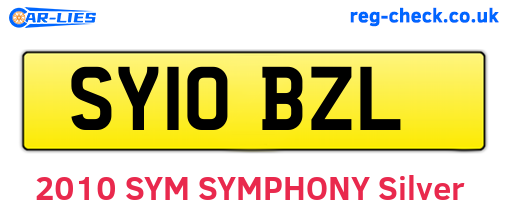 SY10BZL are the vehicle registration plates.