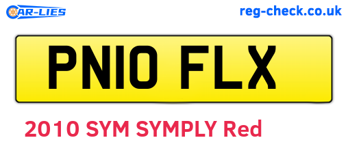 PN10FLX are the vehicle registration plates.