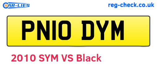 PN10DYM are the vehicle registration plates.