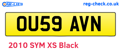 OU59AVN are the vehicle registration plates.