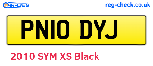 PN10DYJ are the vehicle registration plates.