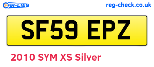 SF59EPZ are the vehicle registration plates.