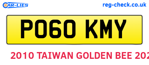 PO60KMY are the vehicle registration plates.