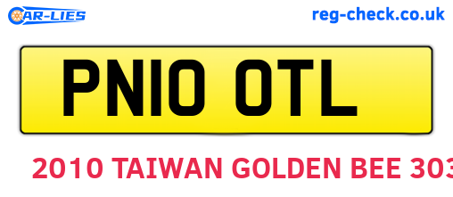 PN10OTL are the vehicle registration plates.
