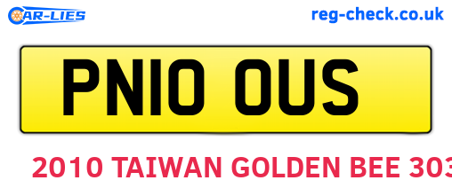 PN10OUS are the vehicle registration plates.